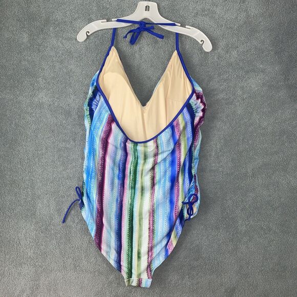 Swimsuits For All Swimsuit Womens 18 Blue One Piece Bathing Suit Beach Vacation - Picture 8 of 12